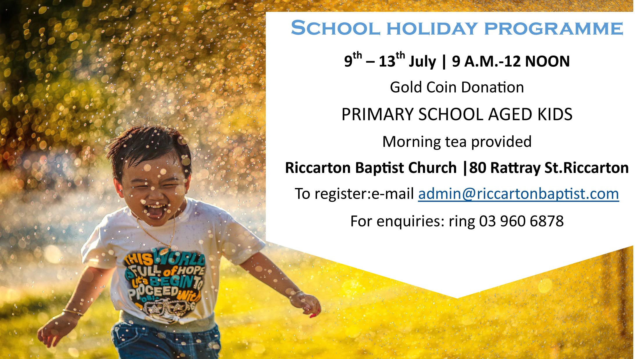 Holiday programme July 18